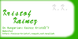 kristof kaincz business card